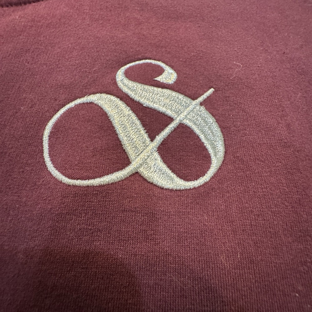 Scotch & Soda Burgundy Maroon Sweatshirt Crewneck Embroidered Size Small - Picture 4 of 8